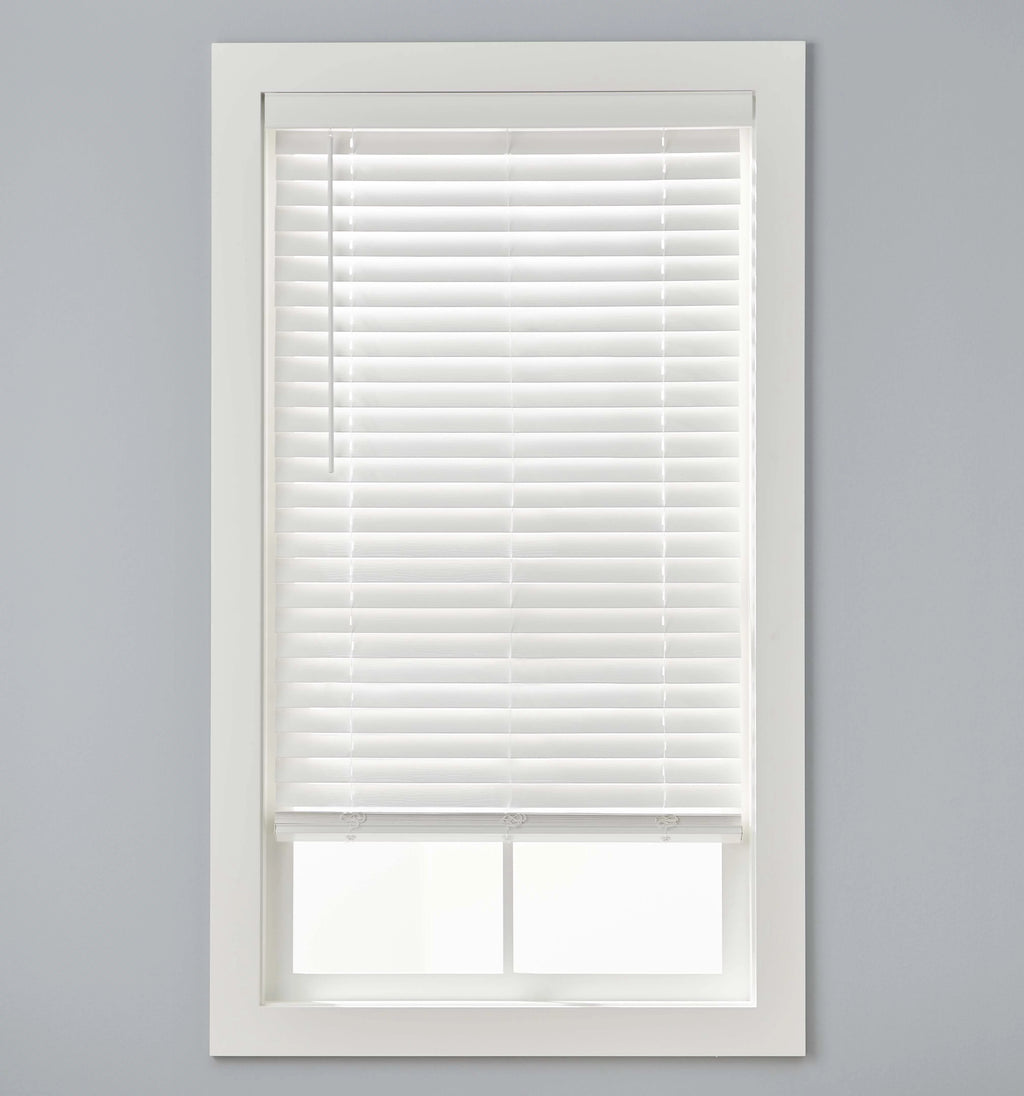 2-inch Cordless Faux Wood Horizontal Window Blinds, White, 34X64 T4753