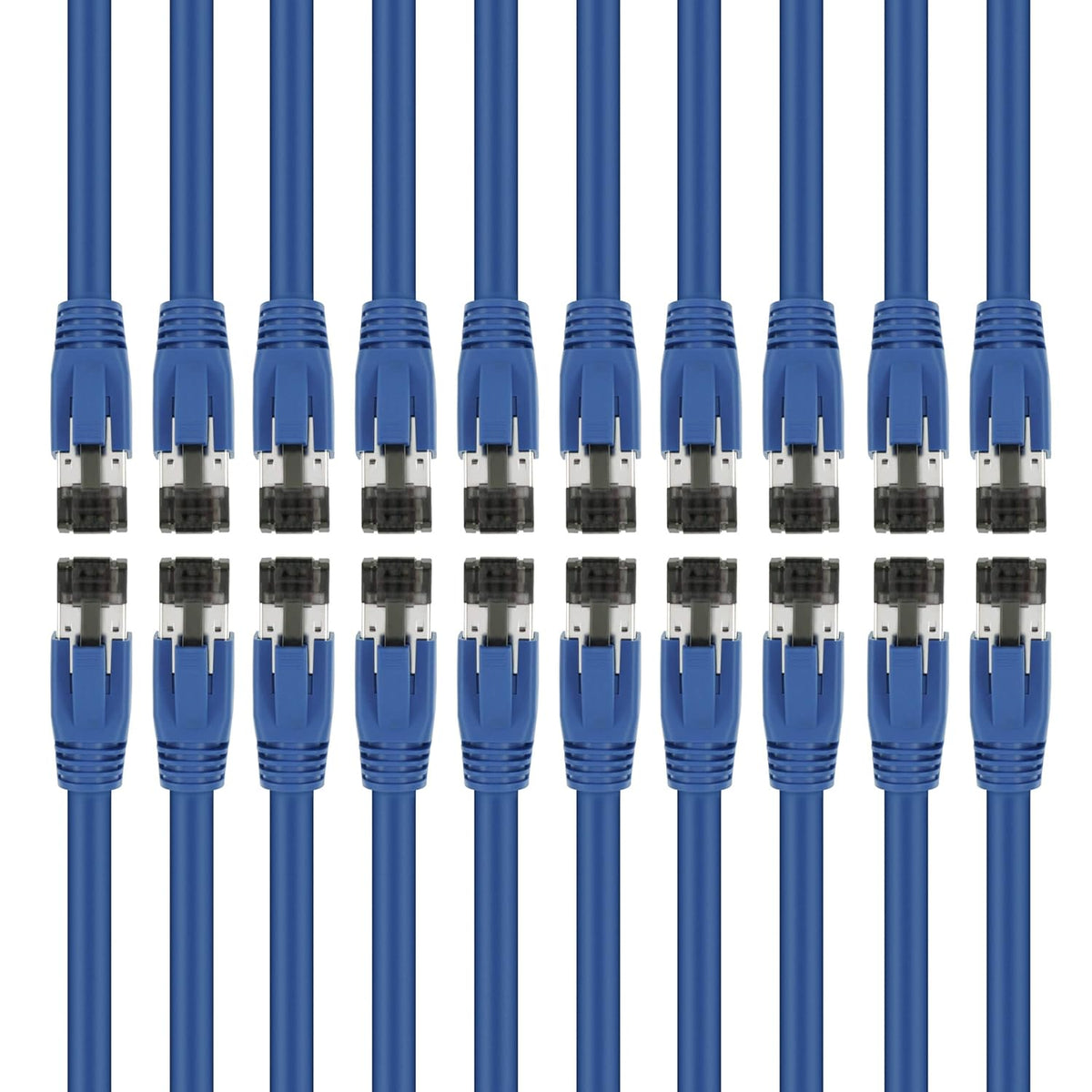 Cat8 Ethernet Cable S/FTP 5ft 10 Pack Blue 24AWG Patch Cable T1042
