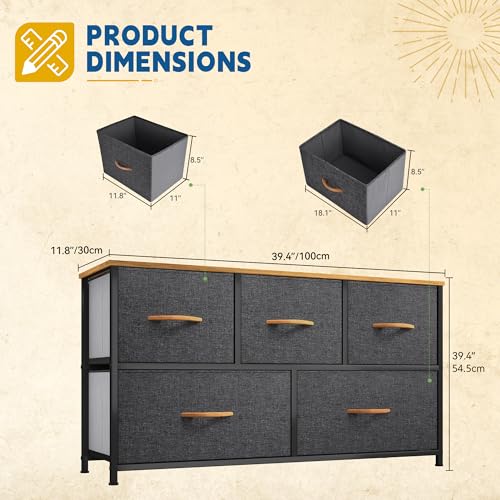 Fabric 5 Drawer Dresser TV Stand X7284