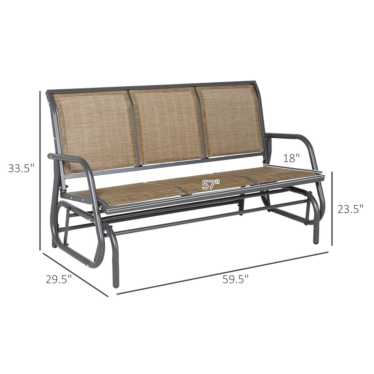 Brown Mesh Outdoor Glider Bench E33713