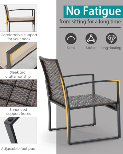 3 Pieces Rattan Patio Furniture Set with Coffee Table R2497