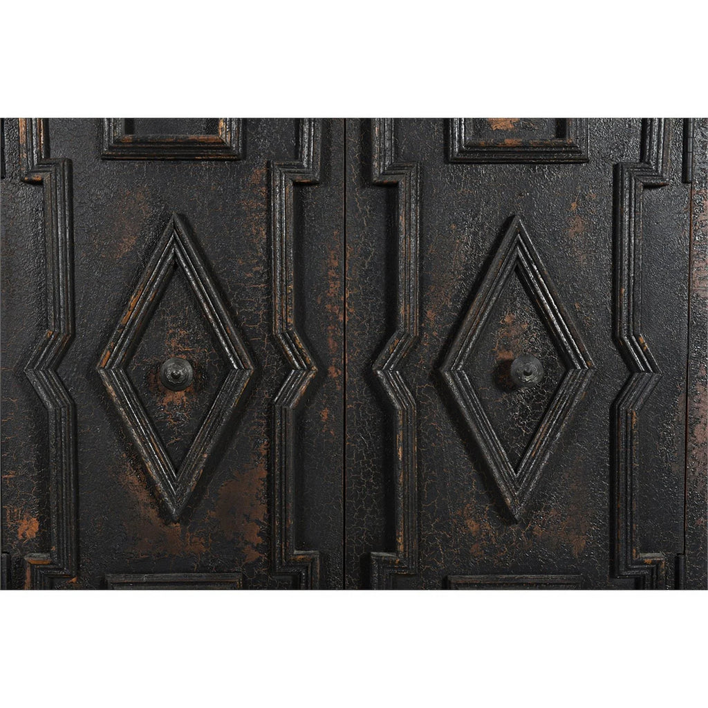 Black 4-door Solid Wood Sideboard G1289