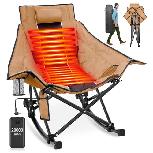 XL Oversized Heated Rocking Camping Chair with 3 Heat Levels M52365