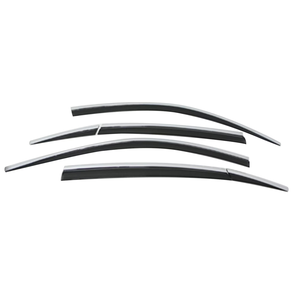 6PCS ABS Black Window Visors with Chrome Trim M423985