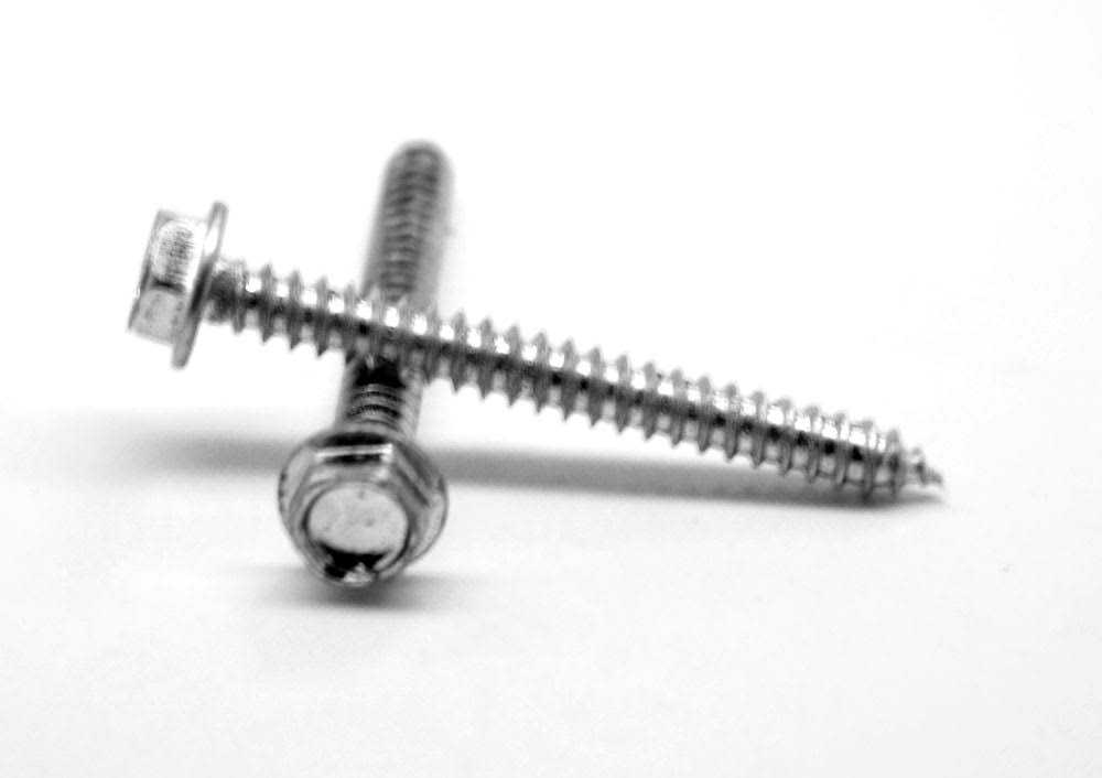 Hex Washer Head Sheet Metal Screw, Stainless Steel 18-8, Pk 1500 F23208