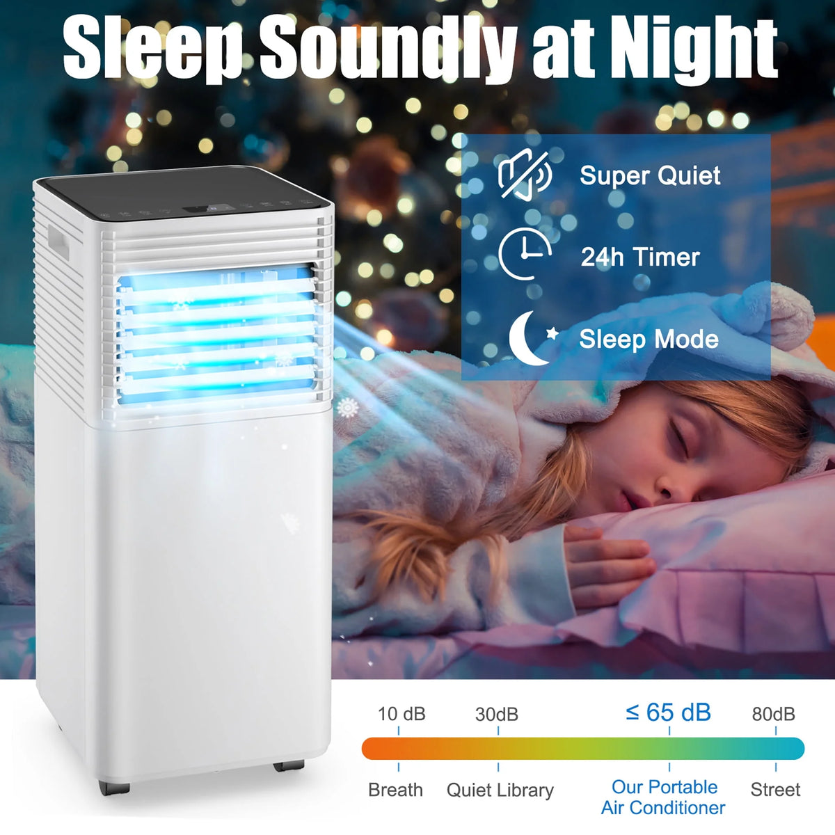 5000 BTU Portable Air Conditioner 3-in-1 Black S75956