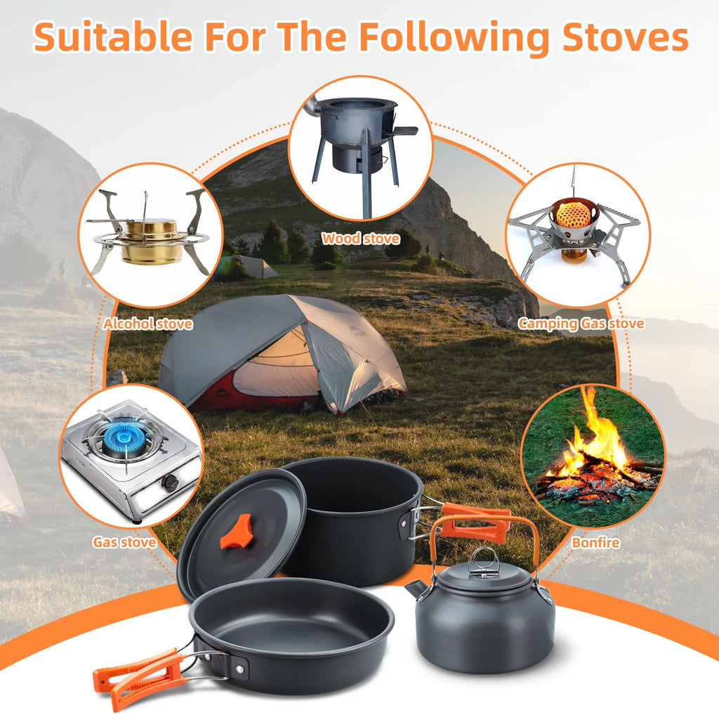 16pcs Camping Cookware Set L95226