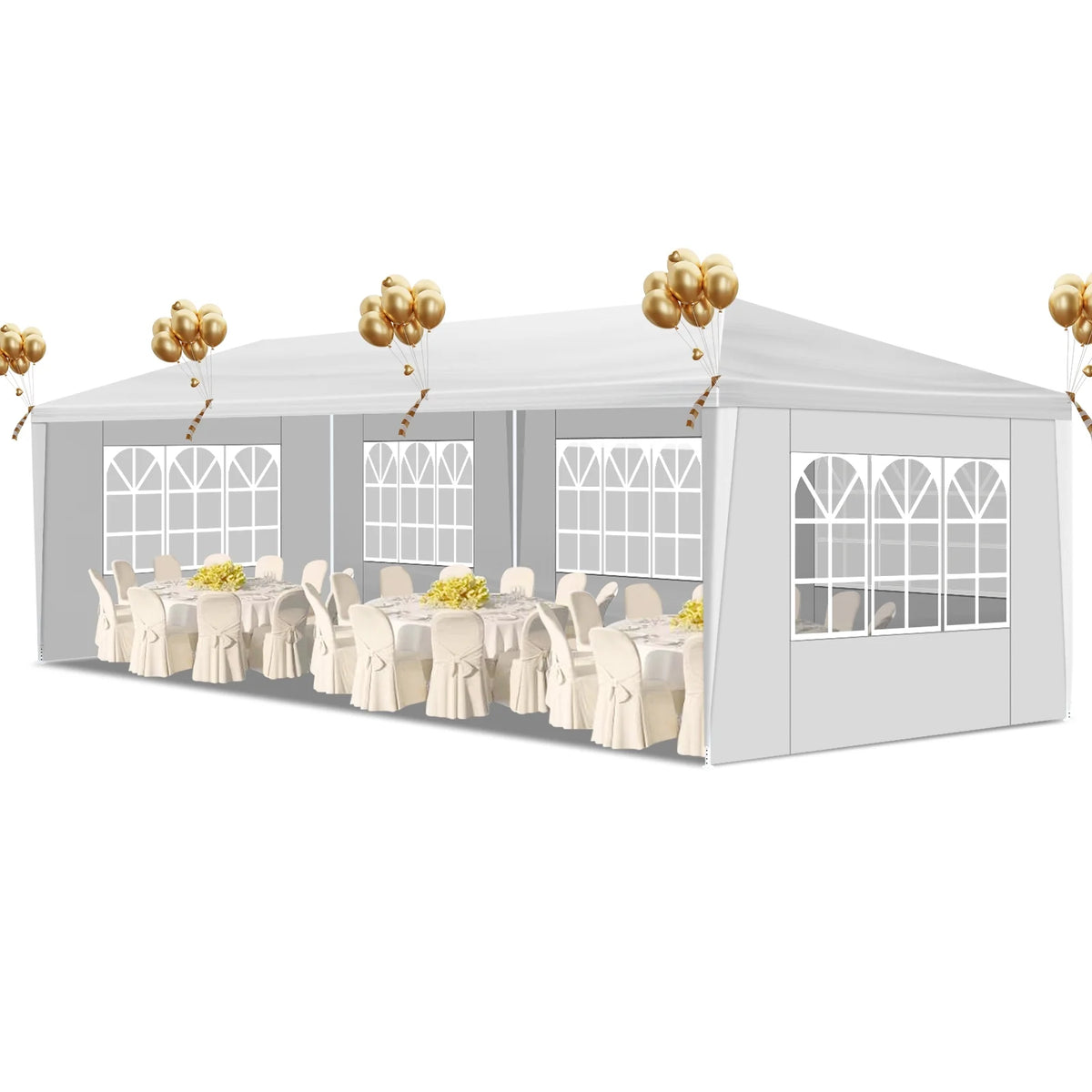 10'x30' Canopy Tent with Removable 5 Sidewall White B47466