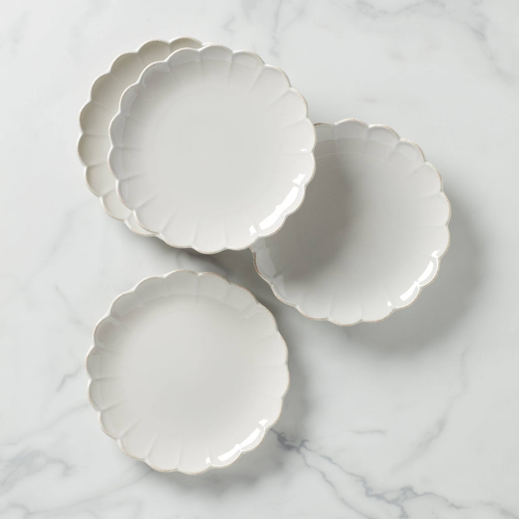 French Perle Scallop 4-Piece Accent Plate Set V220701