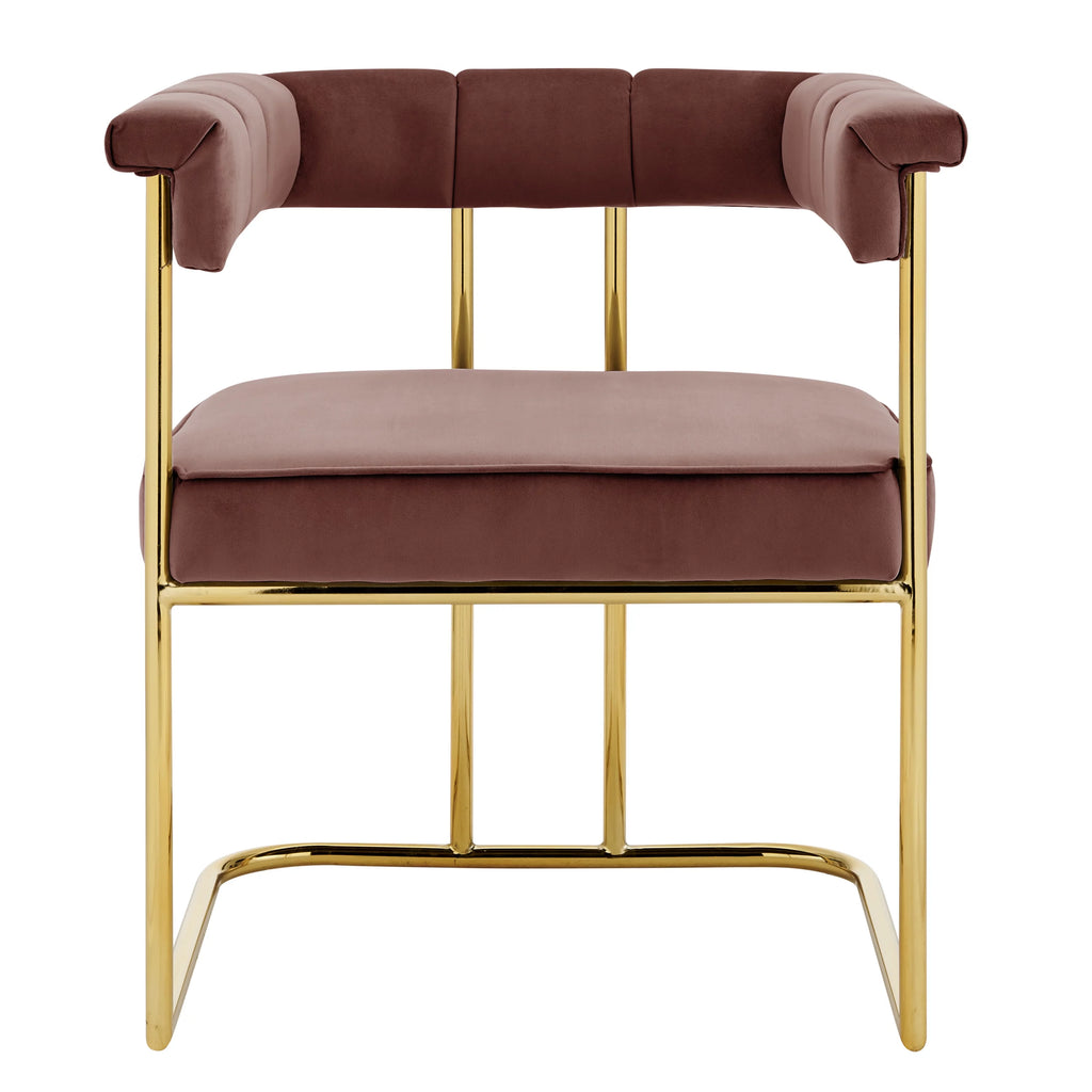 Velvet Dining Side Chair with Gold Plated Metal Base W76595
