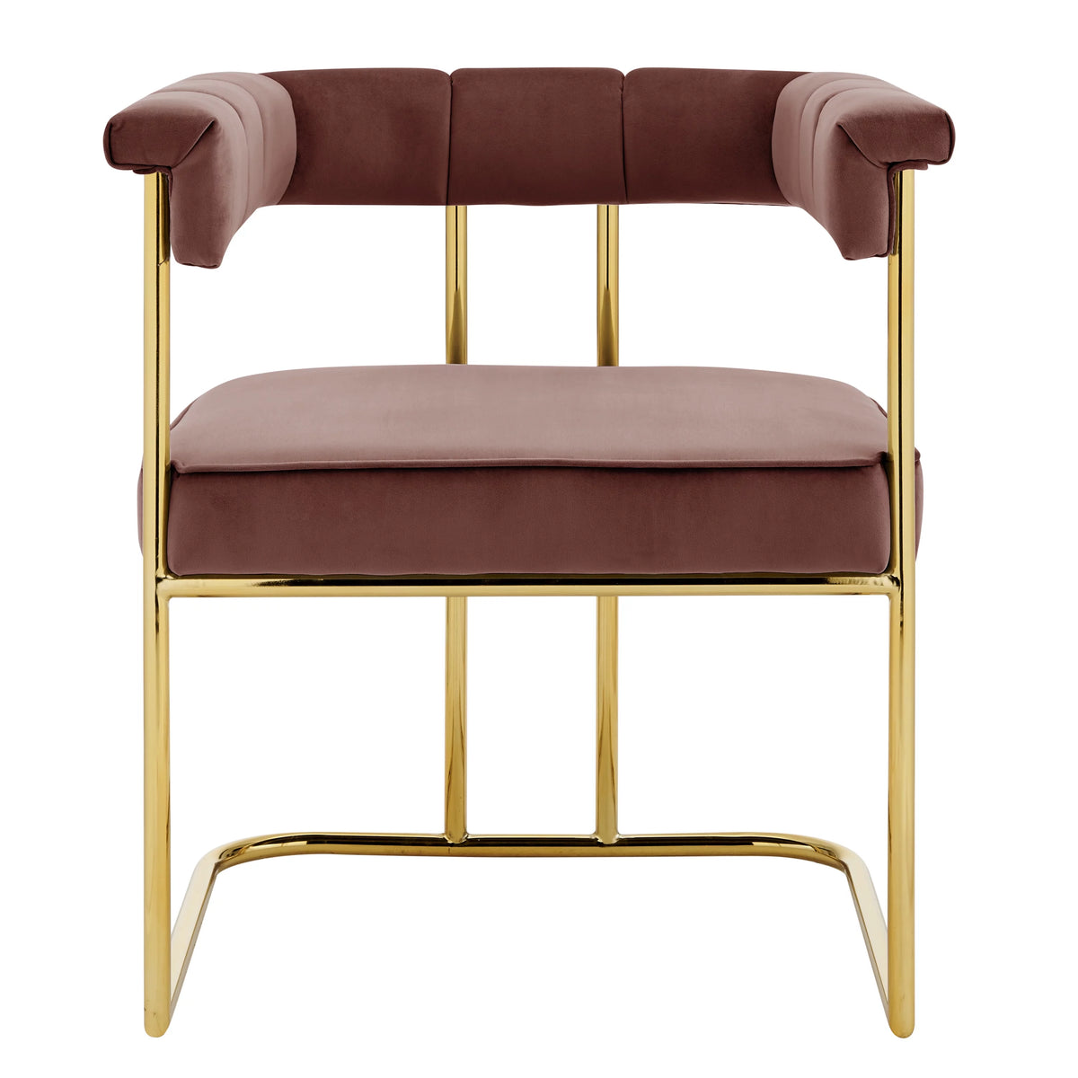 Velvet Dining Side Chair with Gold Plated Metal Base W76595
