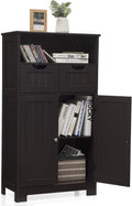 Grey Bathroom Floor Cabinet with Two Doors and Two Adjustable Drawers W952555