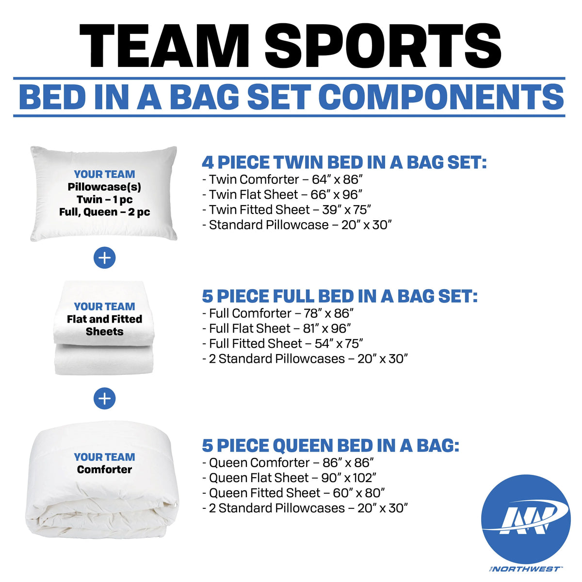 Twin Size 4 Piece Polyester Bed In Bag Set G95705