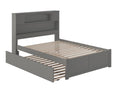 Grey Full Solid Wood Platform Bed with Trundle N67256