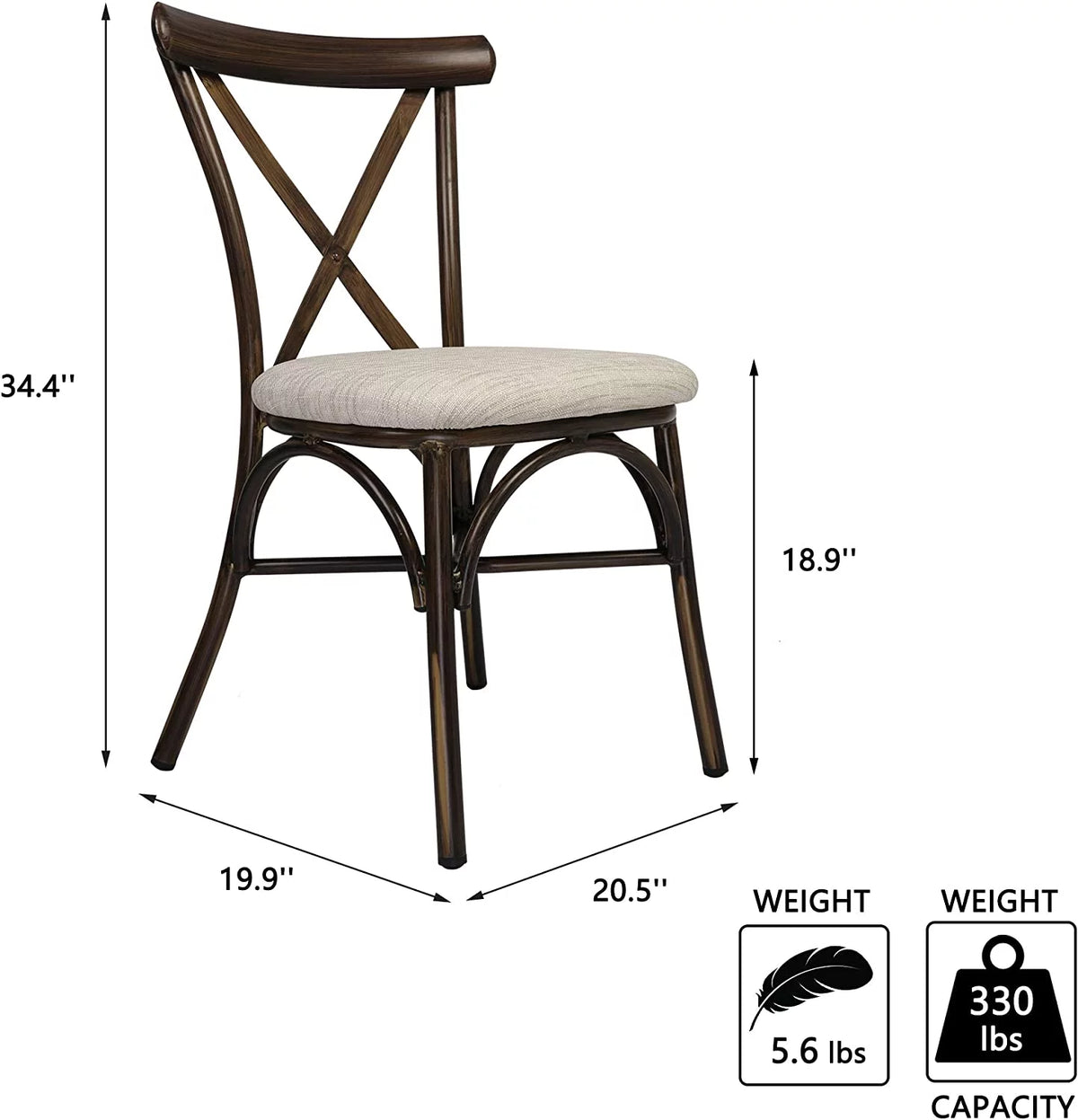 Upholstered Dining Chairs Set of 2 Sand Beige J179