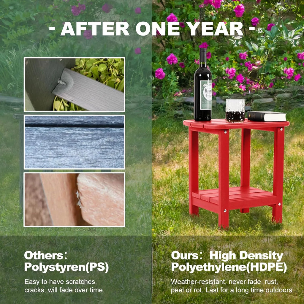 Black HDPE Adirondack Side Table D15890