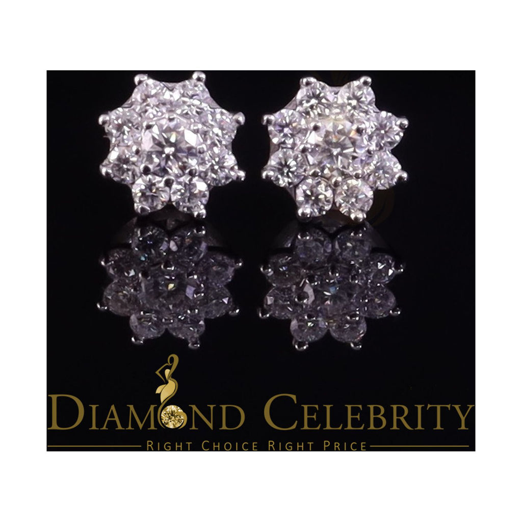 925 Silver Moissanite Round Stud Earrings M1292