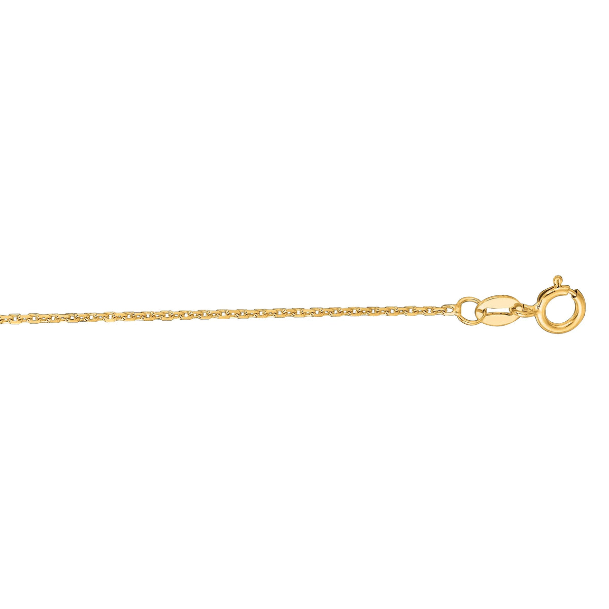 14k Solid Gold Yellow Cable Link Chain Necklace 1.1 Mm 18 Inches Z987494