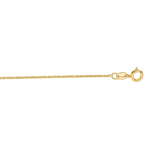 14k Solid Gold Yellow Cable Link Chain Necklace 1.1 Mm 18 Inches Z987494