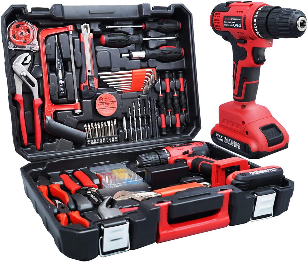 21V Brushless Cordless Drill Driver Kit with Case, 112pcs Bits Accessories F2892