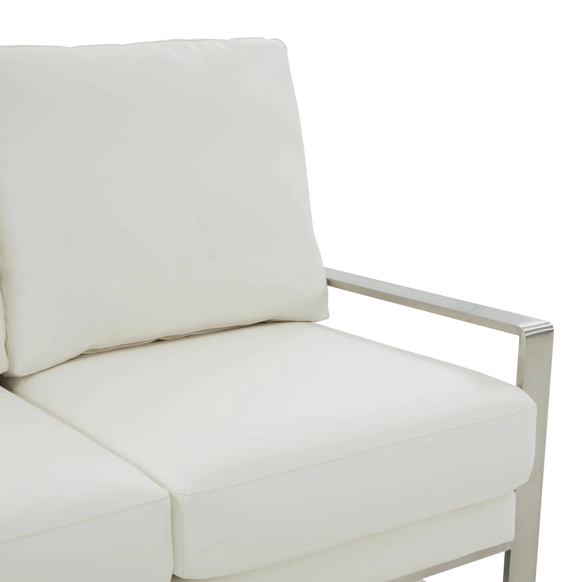 White Leather Loveseat J373