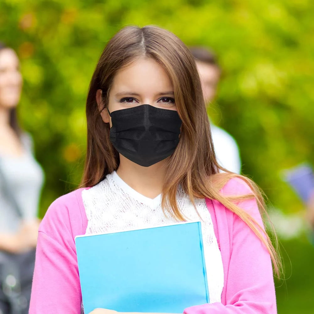 2000 Pack Black 3 Ply Disposable Face Masks M6032