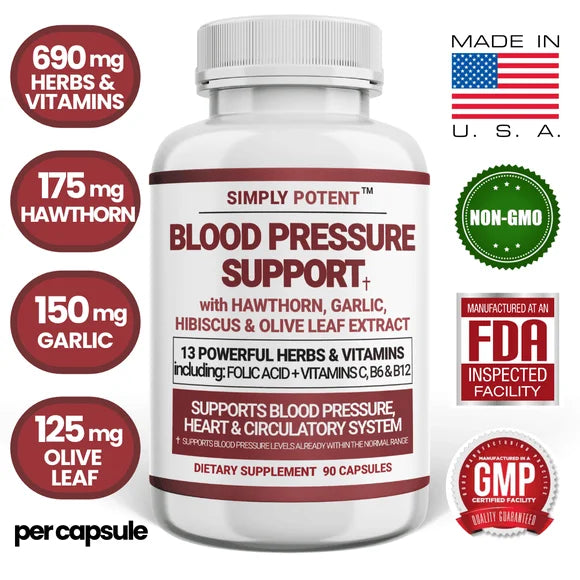 Blood Pressure Support Supplement 90 Capsules G20379