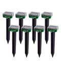 Black u0026 Green Solar Mole-Repellent Stake Set of Eight B928