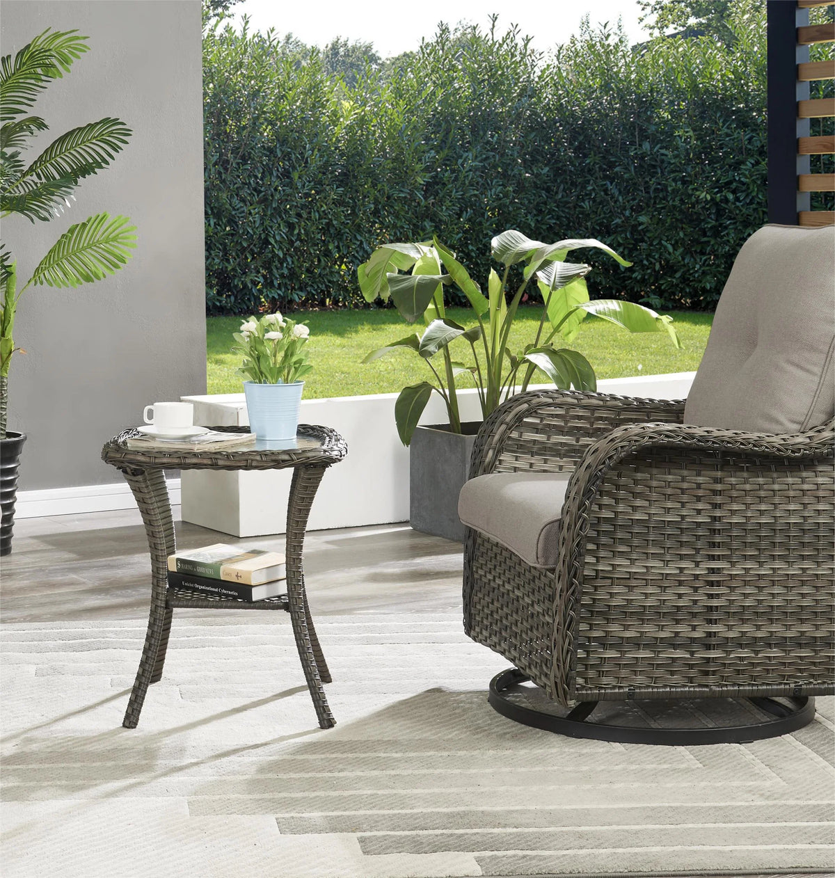 3-Piece Outdoor Swivel Gliders with Side Table P30566