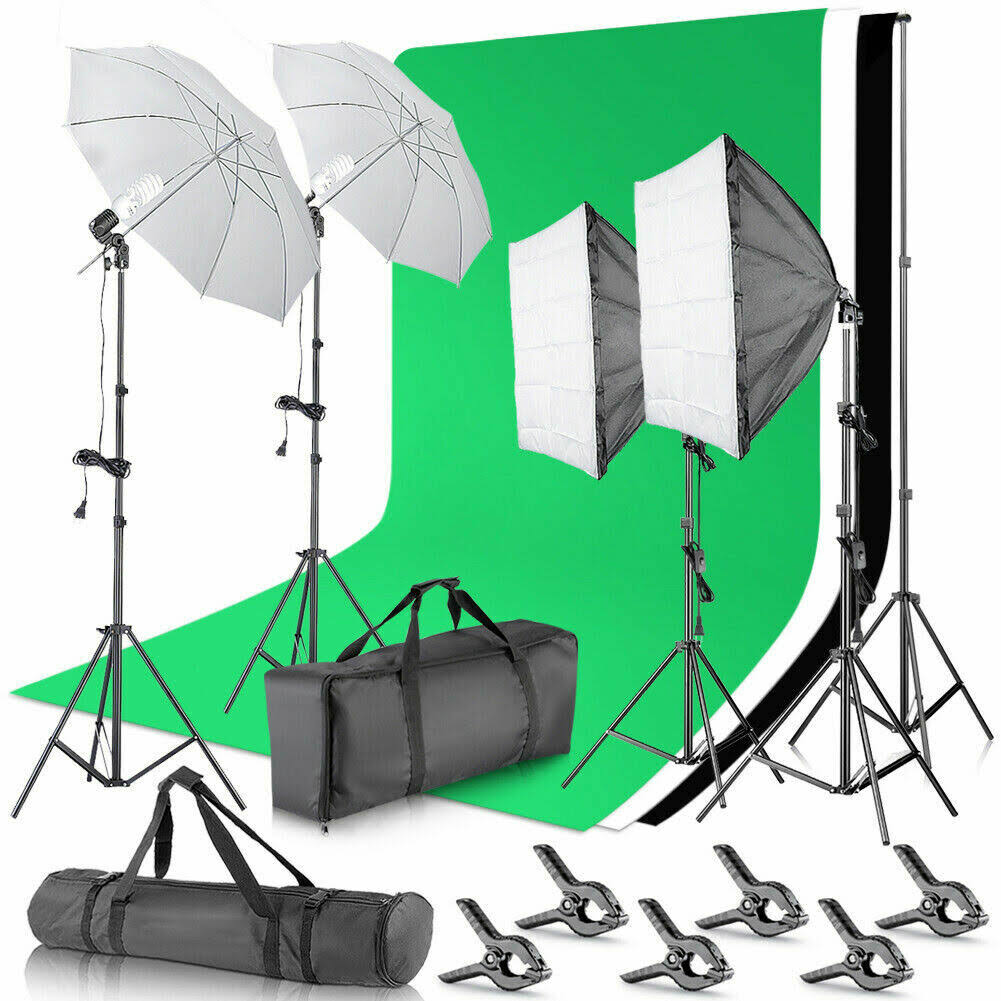 Background Support System and 800W 5500k Umbrellas I7853