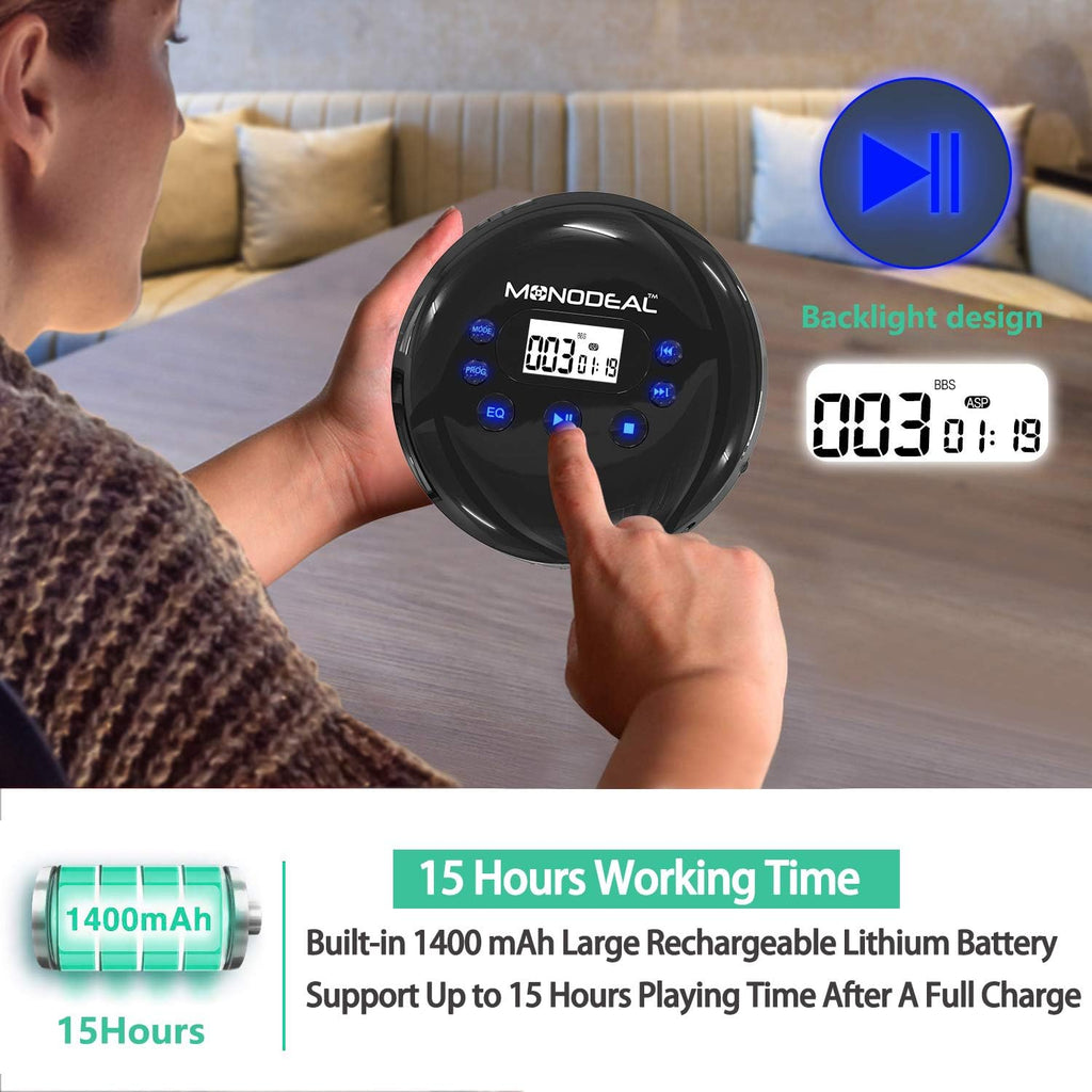Portable CD Player with Headphones, Anti-Skip, Pack of 2 M514856