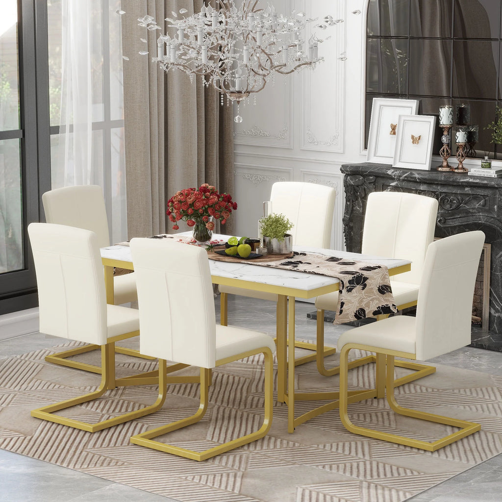 7-Piece Modern Dining Table Set J439