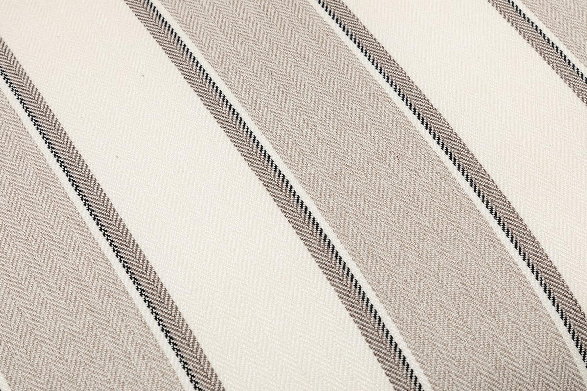 Brown And White Stripe Fabric Armless Accent Chair With Wood Legs Z20735