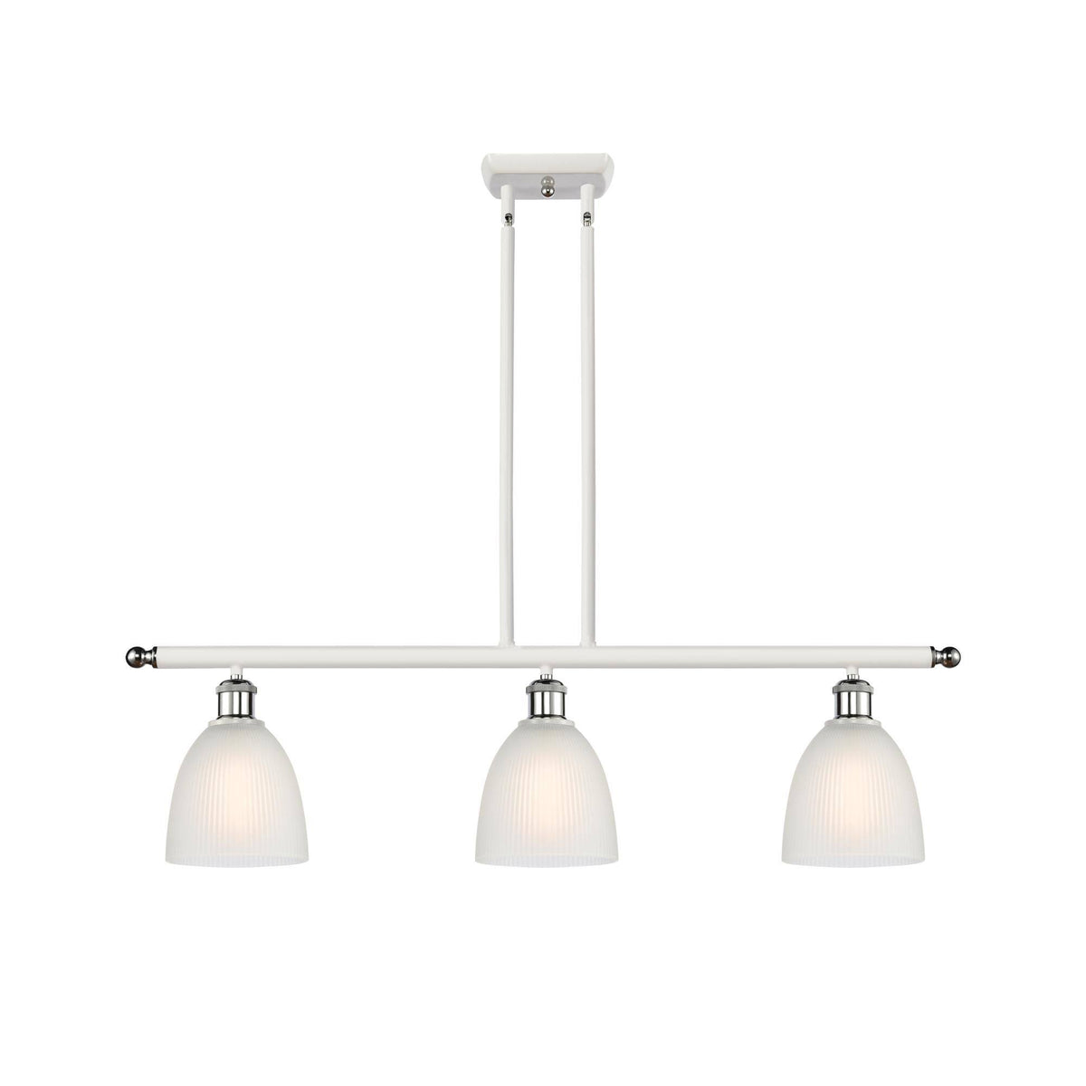 White and Polished Chrome 3 Light Island Light Z8181