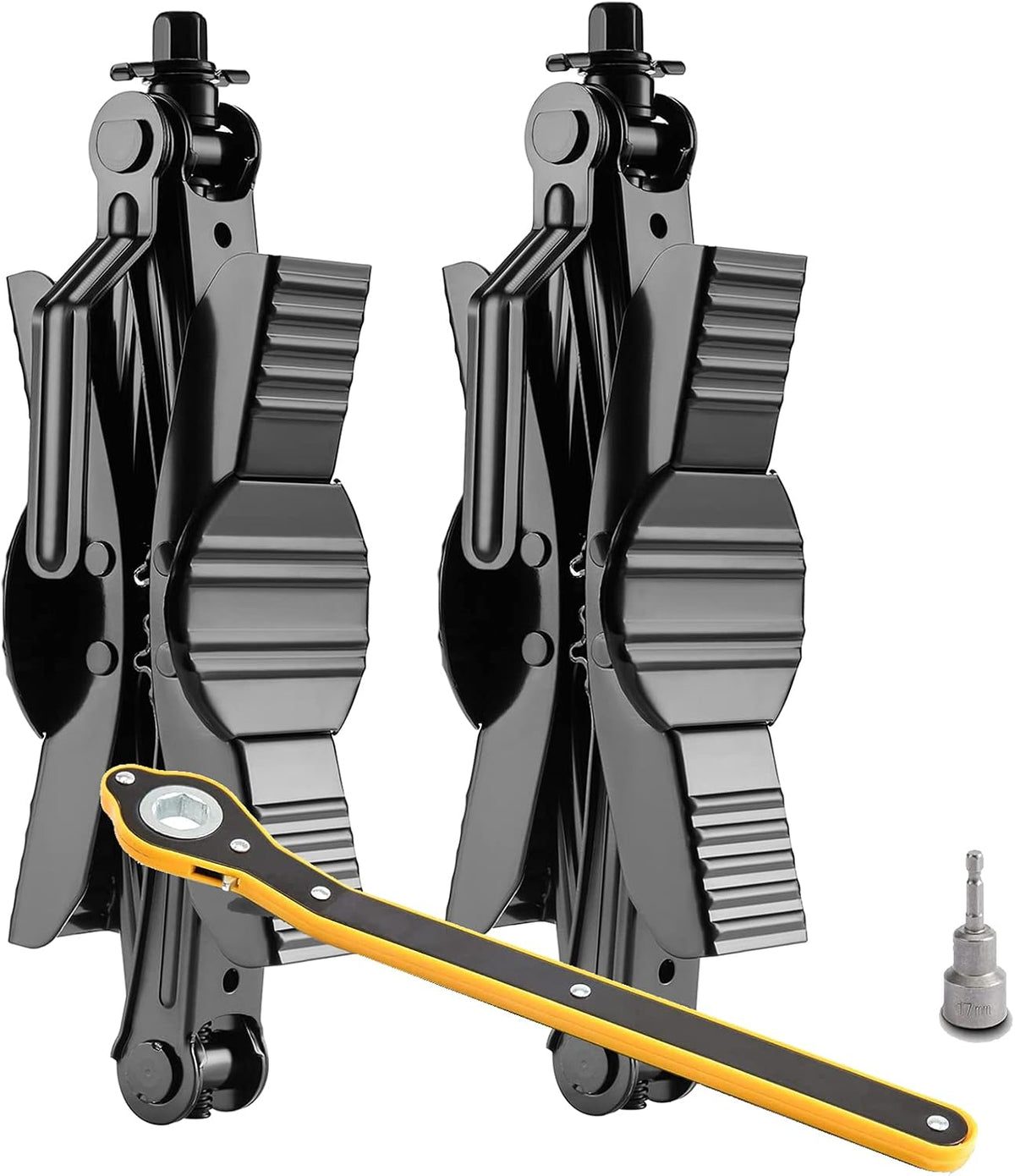 Camper Wheel Stabilizer Scissor 2 Pieces Tire Chocks Rust Proof J141615