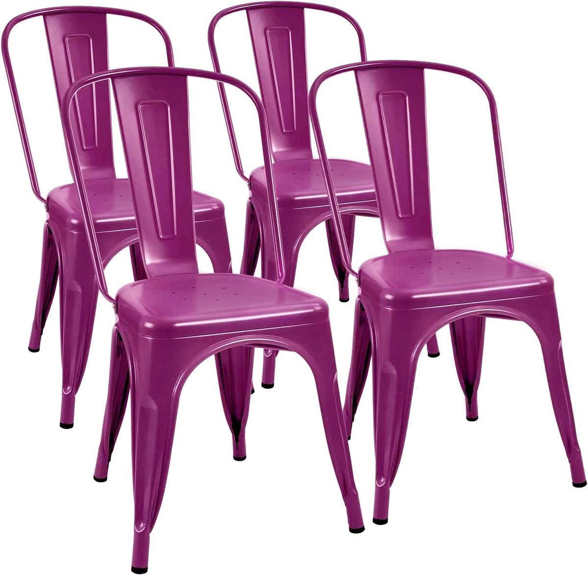 Metal Dining Chairs Set of 4 (Black) L572006