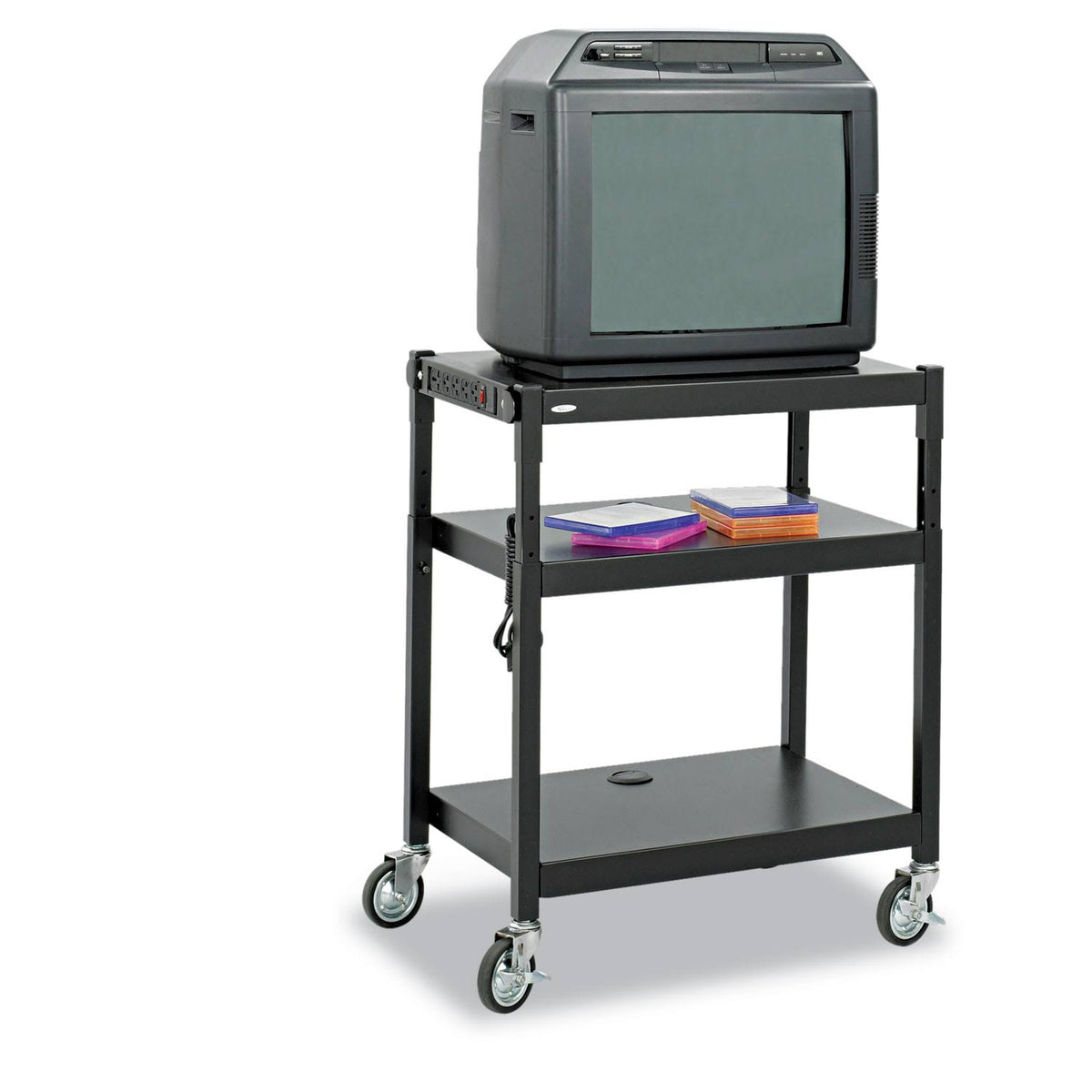 Black Steel Adjustable-Height Cart G69311