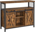 Buffet Sideboard Storage Cabinet with Adjustable Shelf and Sliding Barn Door Z28411
