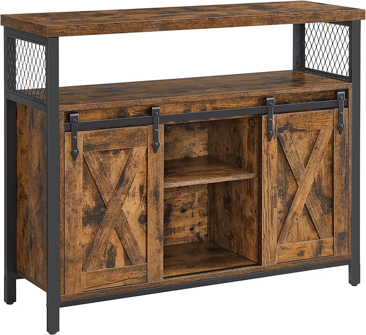 Buffet Sideboard Storage Cabinet with Adjustable Shelf and Sliding Barn Door Z28411