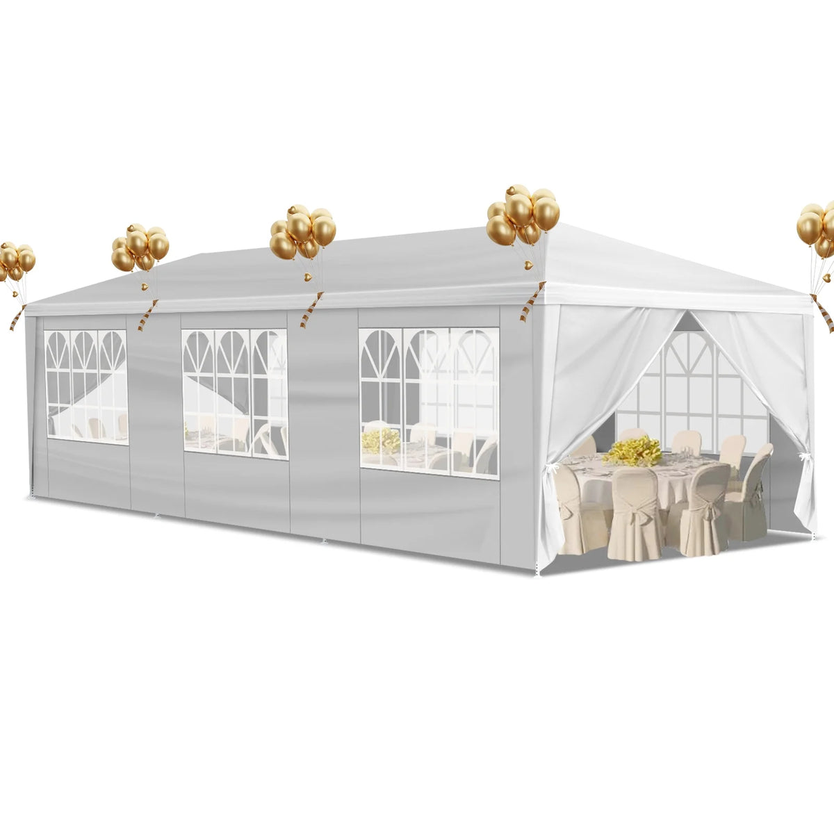 10'x30' Canopy Tent with Removable 5 Sidewall White B47466