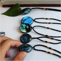 Natural Labradorite Moonstone Polished Drum Stone Quartz Crystal Point Pendant Necklace I69718
