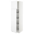 White High Cabinet with Door and Wire Baskets A82978