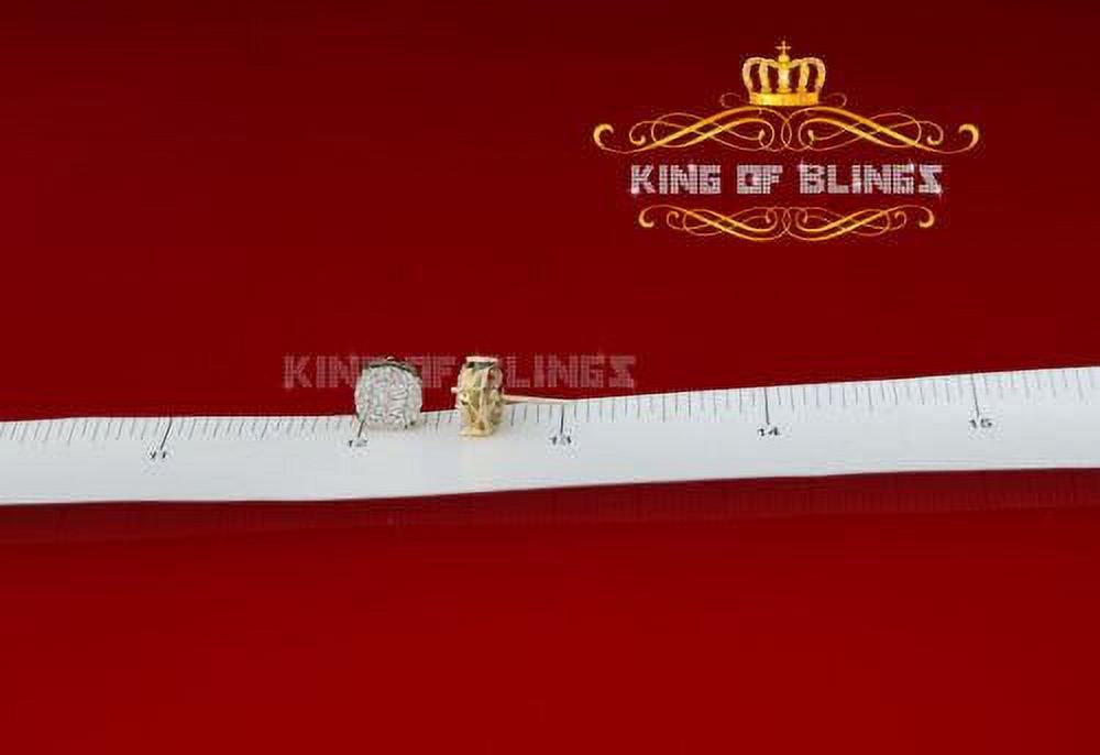 10k Yellow Gold Finish Silver Stud Earrings With Lab Created Diamond B83894