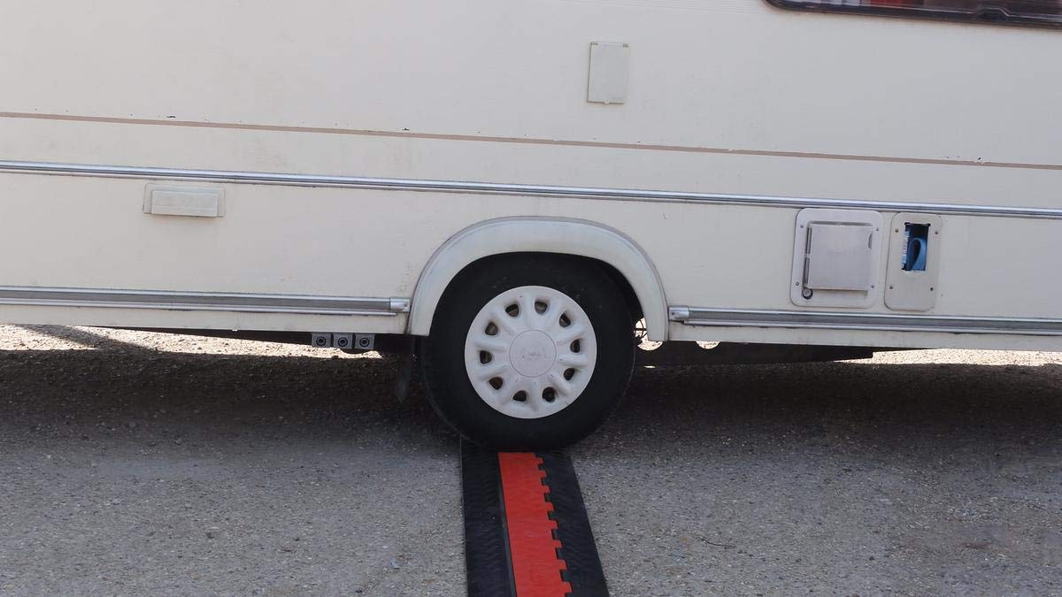 Orange Black Polyurethane 2 Channel Cable Protector with Standard Ramp B92439