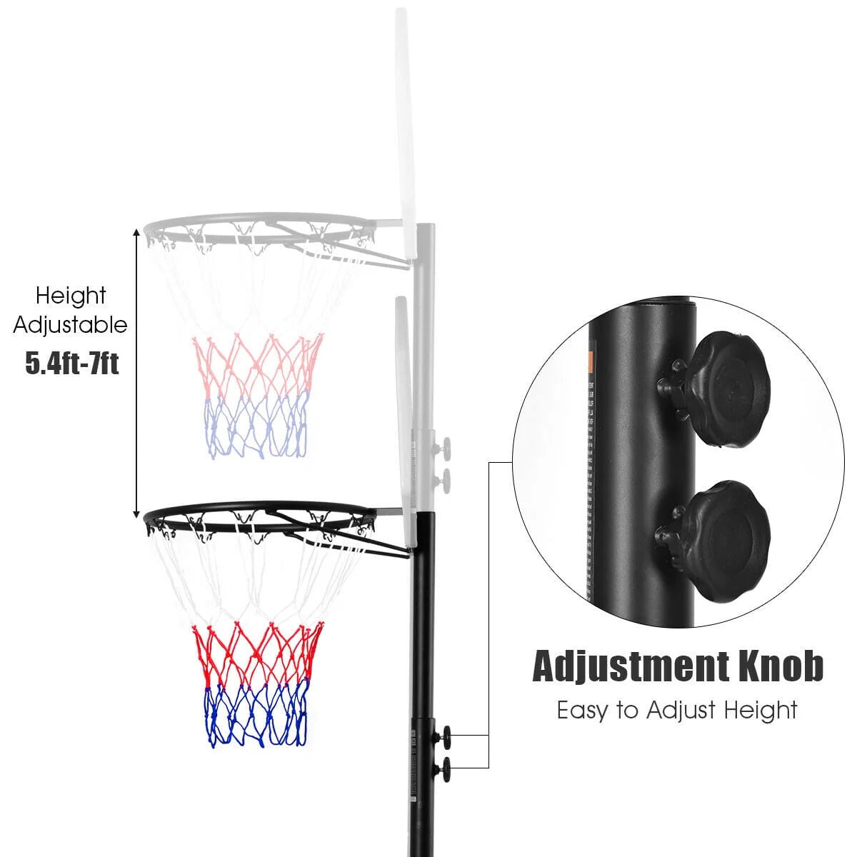 Adjustable Basketball Hoop System with Wheels M83641