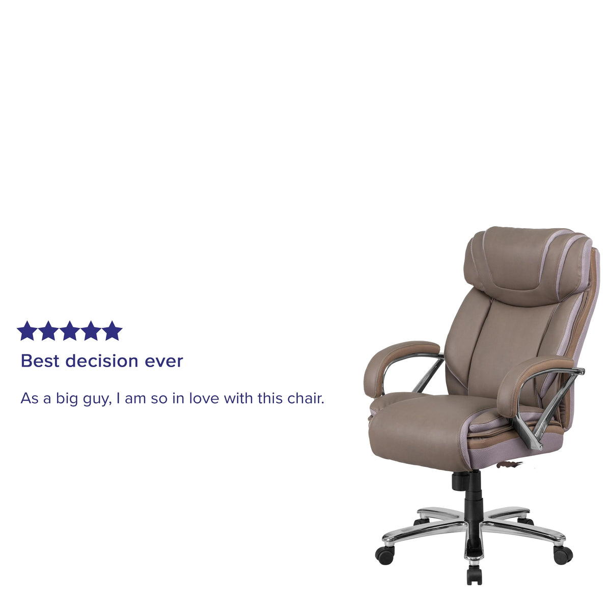 Taupe LeatherSoft Executive Swivel Office Chair S8405