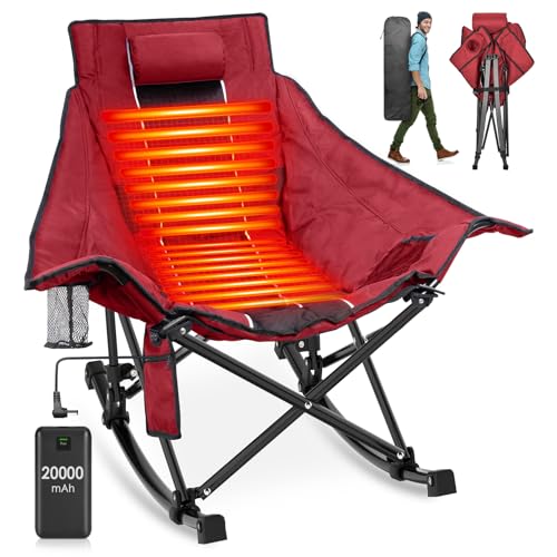 XL Oversized Heated Rocking Camping Chair with 3 Heat Levels M52365