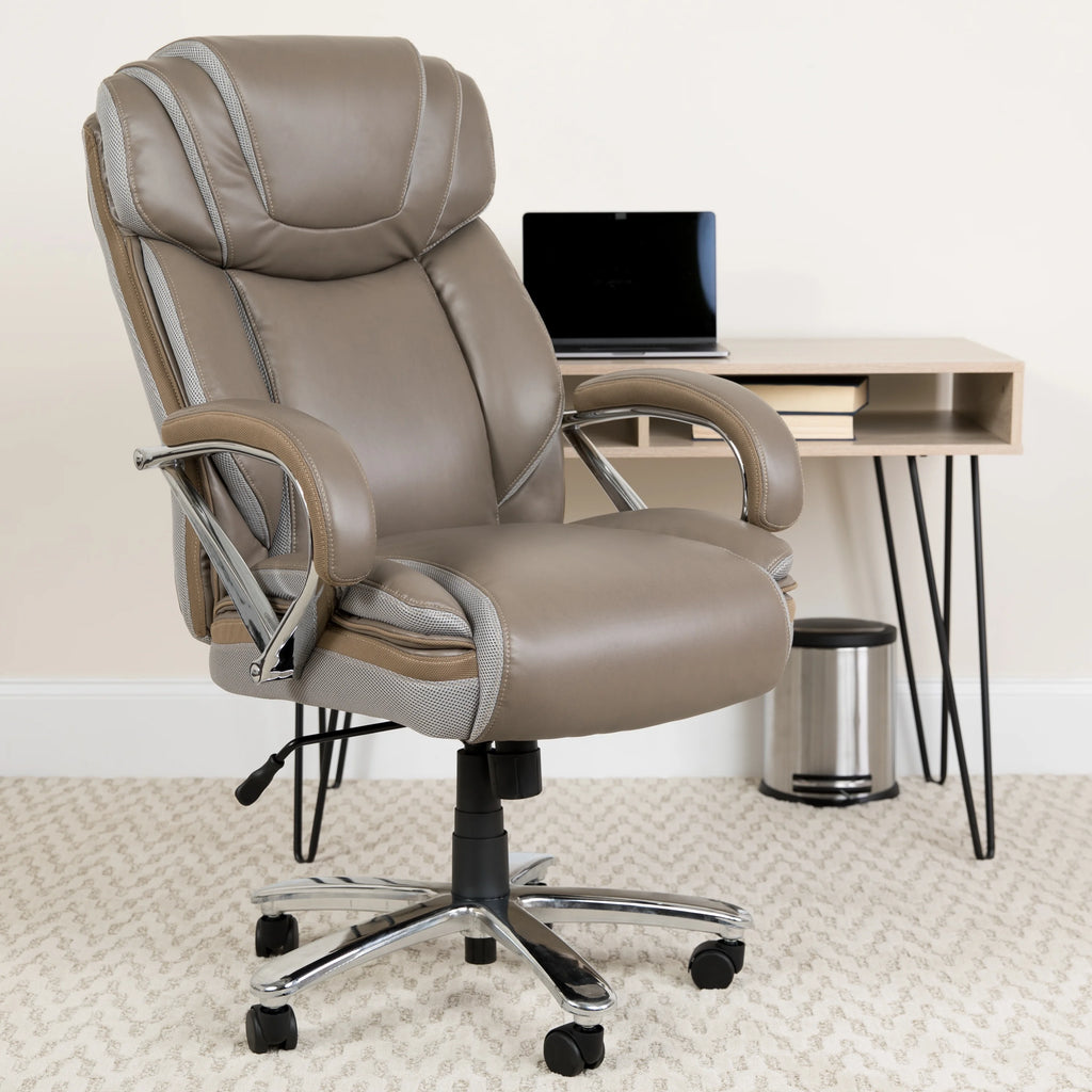 Taupe LeatherSoft Executive Swivel Office Chair S8405