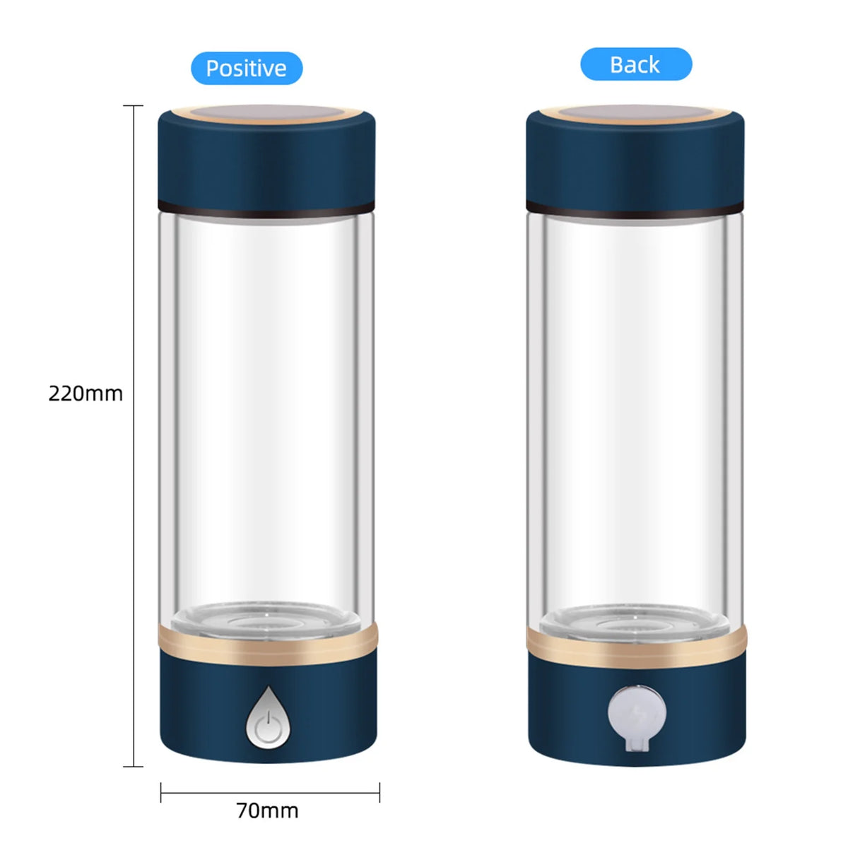 420ml Rechargeable Hydrogen Bottle Glass Cup M7681