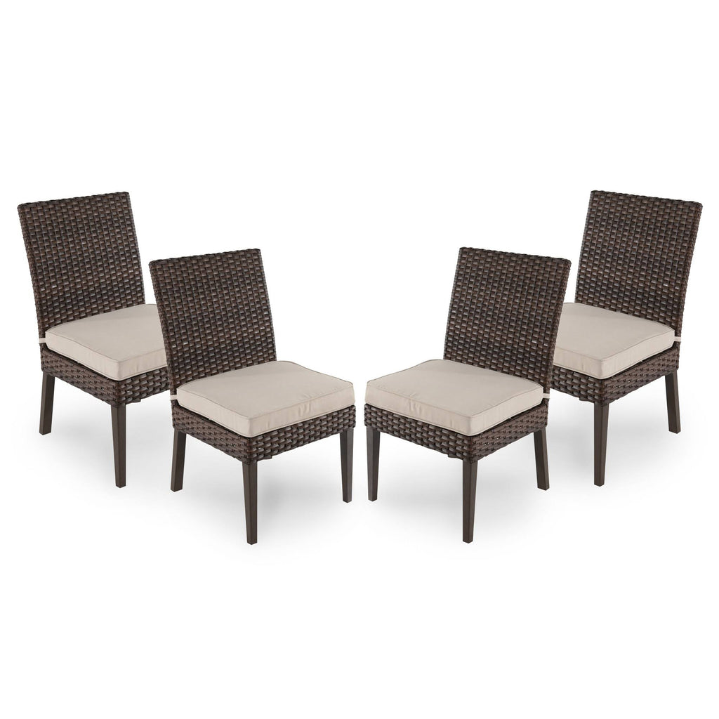 4pk Tan Wicker Patio Dining Chair F873510